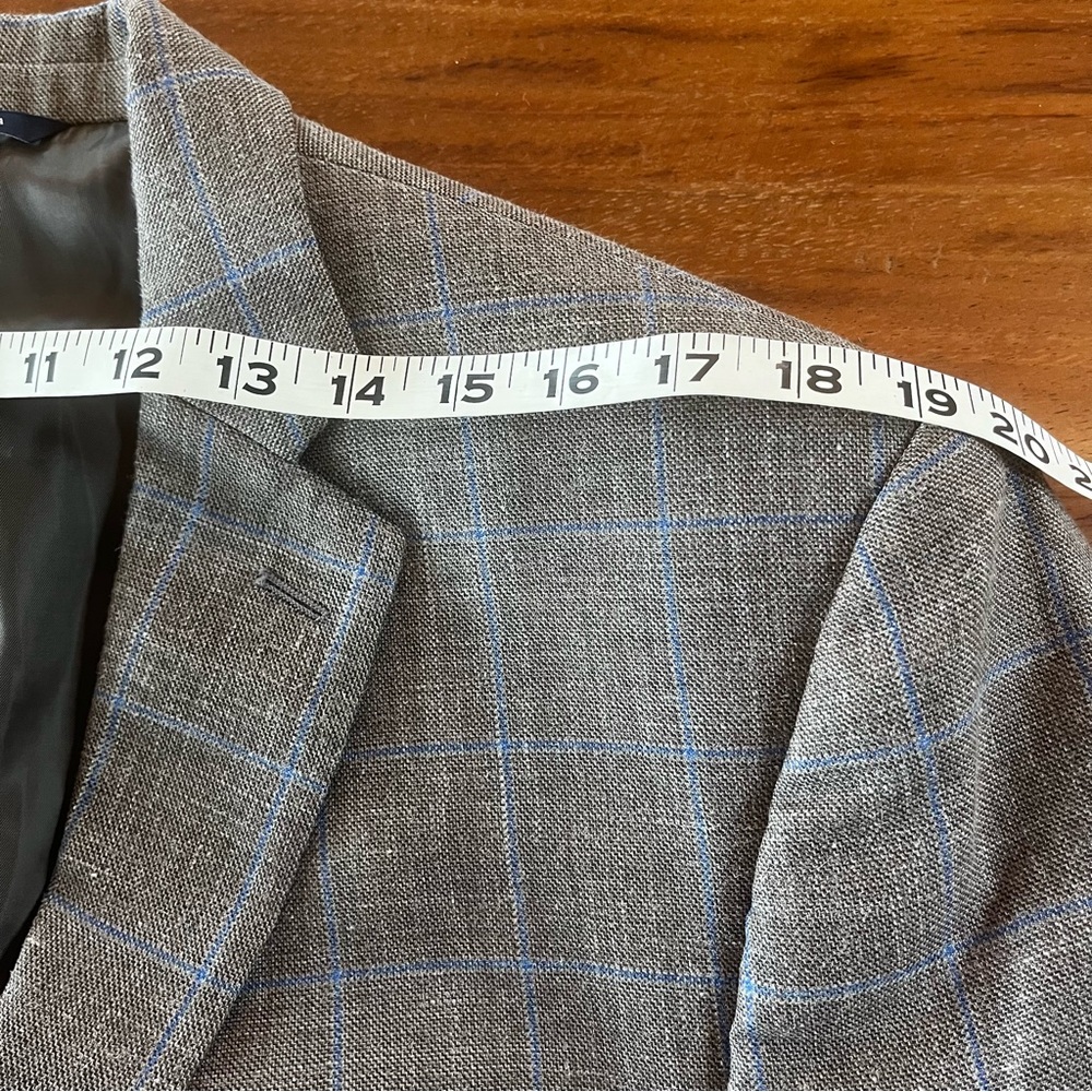 RALPH LAUREN Black Label Linen Blazer Taupe Brown Blue Size 46R Breathable - Picture 12 of 15